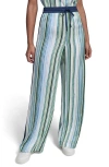 Karl Lagerfeld Paris Stripe Wide Leg Pants In Multi