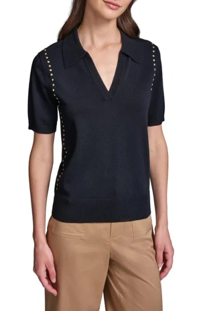 Karl Lagerfeld Paris Stud Detail Sweater In Black