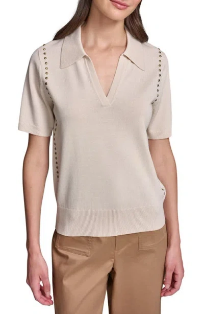 Karl Lagerfeld Paris Stud Detail Sweater In Gray