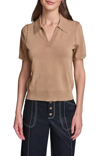 Karl Lagerfeld Paris Stud Detail Sweater In Nude