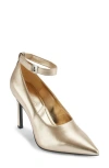 Karl Lagerfeld Paris Sury Ankle Strap Pump In White Gold