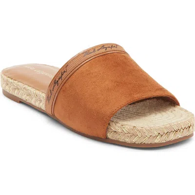 Karl Lagerfeld Paris Tarzana 2 Script Espadrille Slide Sandal In Brown