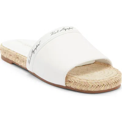 Karl Lagerfeld Paris Tarzana 2 Script Espadrille Slide Sandal In White