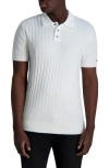 Karl Lagerfeld Paris Textured Cotton Sweater Polo In White