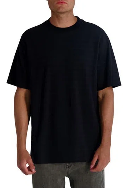 Karl Lagerfeld Paris Textured Cotton T-shirt In Black