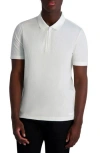 Karl Lagerfeld Paris Textured Quarter Zip Performance Polo In White