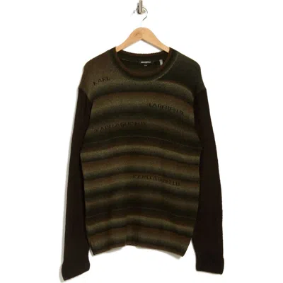 Karl Lagerfeld Paris Tonal Stripe Sweater In Green