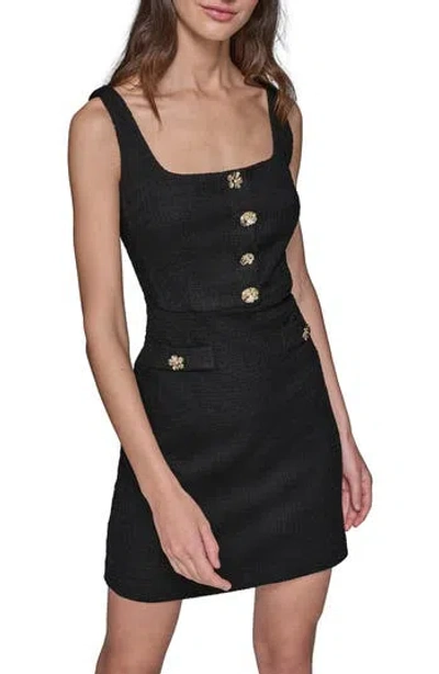 Karl Lagerfeld Paris Tweed Knit A-line Dress In Black