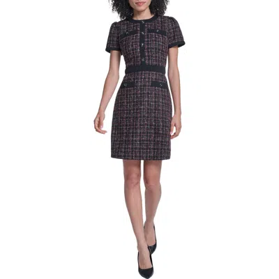 Karl Lagerfeld Paris Tweed Sheath Dress In Black