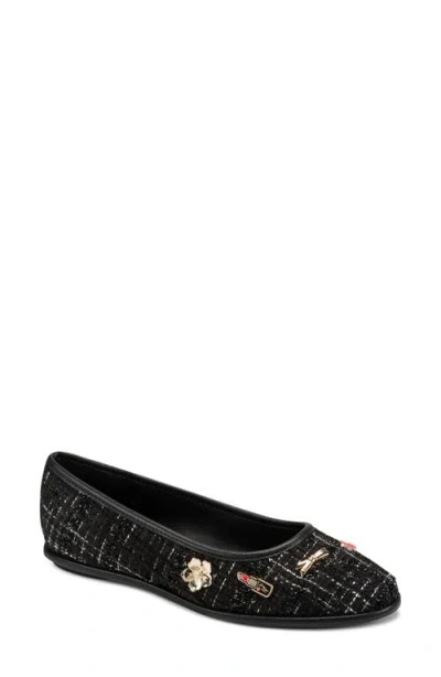Karl Lagerfeld Paris Vadelle Tweed Ballet Flat In Black