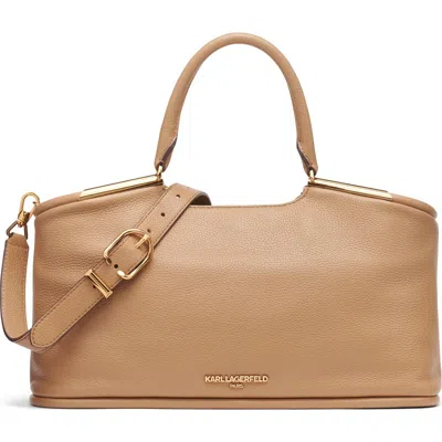 Karl Lagerfeld Paris Valerie Satchel In Brown