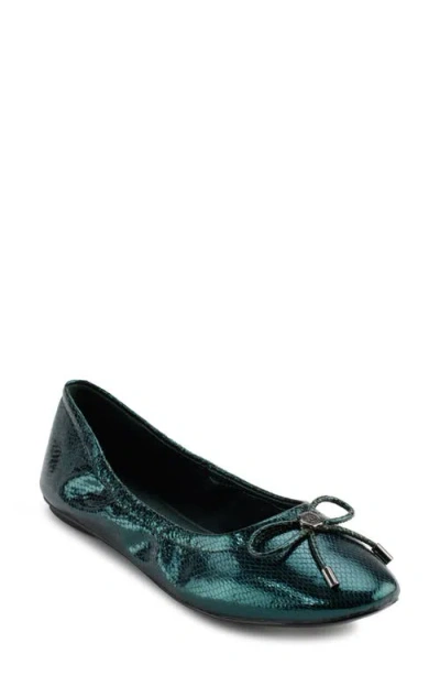 Karl Lagerfeld Paris Velma Metallic Ballet Flat