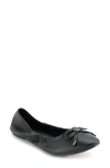 Karl Lagerfeld Paris Velma Metallic Ballet Flat In Black/black