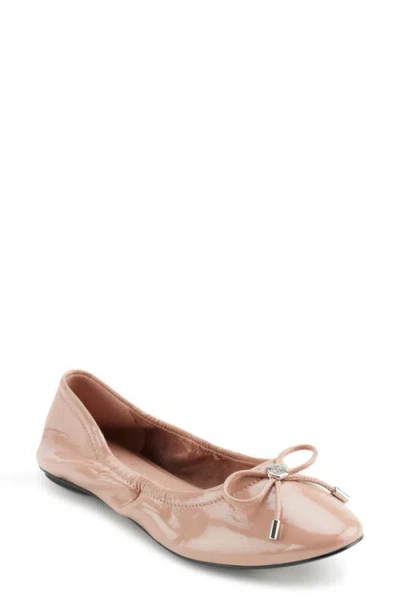 Karl Lagerfeld Paris Velma Metallic Ballet Flat In Blush