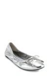 Karl Lagerfeld Women's Velma Almond Toe Ballet Flats In Silver