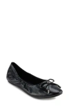 Karl Lagerfeld Paris Velma Snakeskin Embossed Ballet Flat In Black