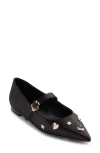 Karl Lagerfeld Paris Veyda Pointed Toe Mary Jane Flat In Black