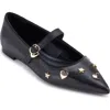 Karl Lagerfeld Paris Veyda Pointed Toe Mary Jane Flat In Black
