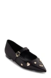 Karl Lagerfeld Paris Veyda Pointed Toe Mary Jane Flat In Black