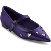 Karl Lagerfeld Paris Veyda Pointed Toe Mary Jane Flat In Deep Plum