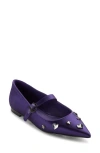 Karl Lagerfeld Paris Veyda Pointed Toe Mary Jane Flat In Deep Plum