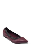 Karl Lagerfeld Paris Vinette Pointed Toe Flat In Burgundy