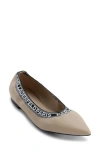 Karl Lagerfeld Paris Vinette Pointed Toe Flat In Dusty Beige