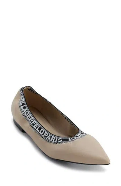 Karl Lagerfeld Paris Vinette Pointed Toe Flat In Nude