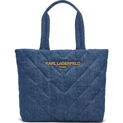 Karl Lagerfeld Paris Voyage Tote In Washed Denim