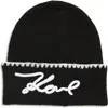Karl Lagerfeld Paris Whipstitch Karl Beanie In Black