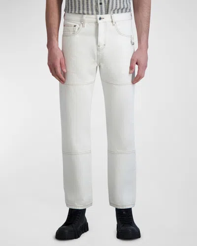 Karl Lagerfeld Paris White Label Wide Leg Denim Trousers In Natural