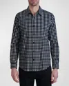 KARL LAGERFELD PARIS WHITE LABEL MEN'S HOUNDSTOOTH BUTTON-DOWN SHIRT