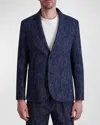 KARL LAGERFELD PARIS WHITE LABEL MEN'S MELANGE COTTON BLAZER