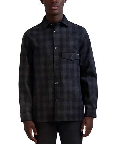 Karl Lagerfeld Paris White Label Plaid Slim Fit Button Down Shirt In Black