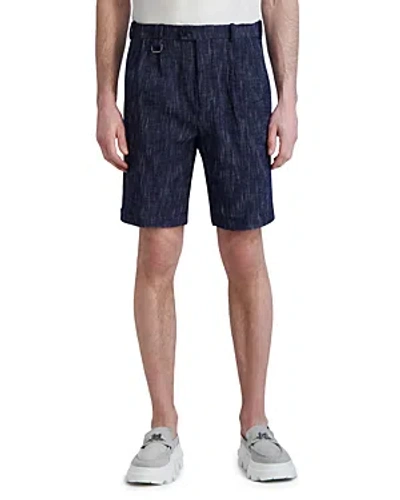 Karl Lagerfeld Paris White Label Pleated 10.5 Dress Shorts In Navy