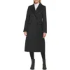 Karl Lagerfeld Wool Blend Double Breasted Coat In Black