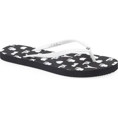 Karl Lagerfeld Paris Zemora Flip Flop In Black/white