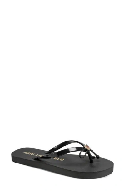 Karl Lagerfeld Paris Zeni Flip Flop In Black