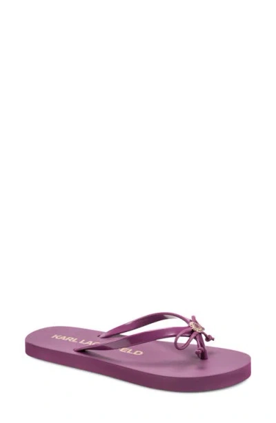 Karl Lagerfeld Paris Zeni Flip Flop In Purple Potion