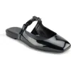 Karl Lagerfeld Zilla Womens Padded Insole Patent Mules In Black