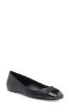 Karl Lagerfeld Paris Zayne Cap Toe Ballet Flat In Black