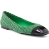 Karl Lagerfeld Paris Zofia Cap Toe Tweed Flat