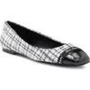 Karl Lagerfeld Paris Zofia Cap Toe Tweed Flat