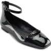Karl Lagerfeld Paris Zyvia Ankle Strap Flat In Black