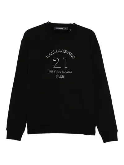 Karl Lagerfeld Parisian-logo Sweatshirt In Black