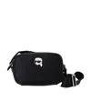 Karl Lagerfeld Ikon Pin Leather Camera Bag In Black