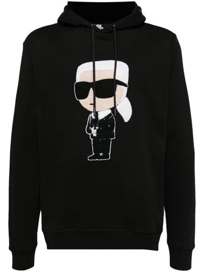 Karl Lagerfeld Patch Hoodie In Schwarz