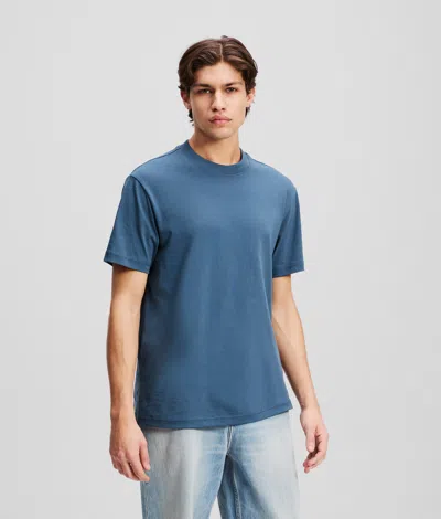 Karl Lagerfeld Patch Logo T-shirt In Blue