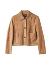 Karl Lagerfeld Patch Pocket Leather Jacket In Neutral