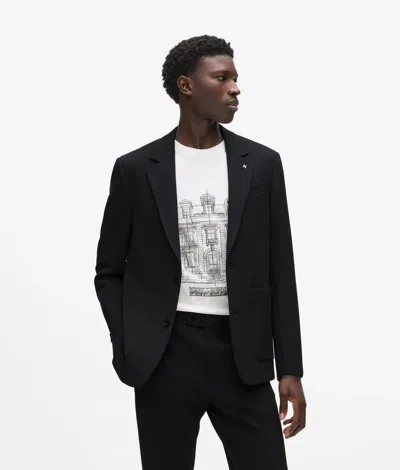 Karl Lagerfeld Patch Pocket Punto Blazer In Black